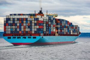 Cargo ship transporting goods