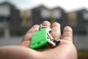 House keys in somebody's hand.