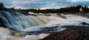 A picturesque waterfall in Quebec.