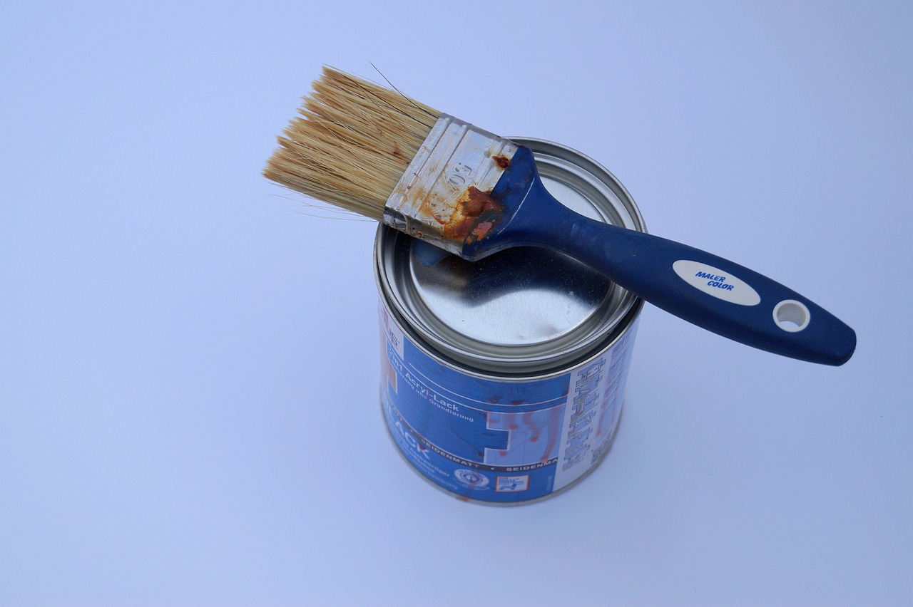 Paint brush and a paint can are useful when you are planning to stage your studio apartment for sale. 